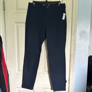NWT Old Navy ink blue high rise adjustable waist skinny uniform pants size 8